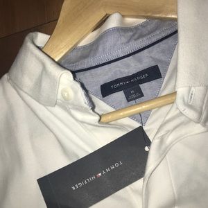 Tommy Hilfiger polo tee, white mens size M